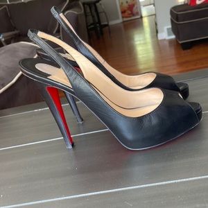 Christian Louboutin No Prive 120MM Black Kid - 38.5